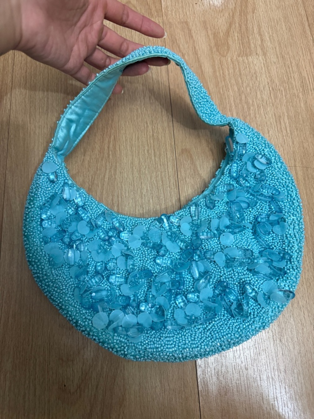 T.J.Maxx Beaded Teal Shoulder Bag